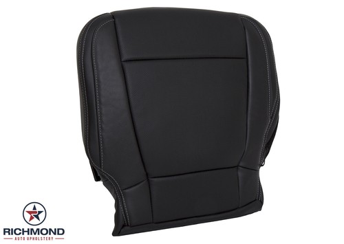 2017-2018 Ford F250 F350 Lariat-Driver Side Bottom PERF Leather Seat Cover Black - Picture 2 of 12