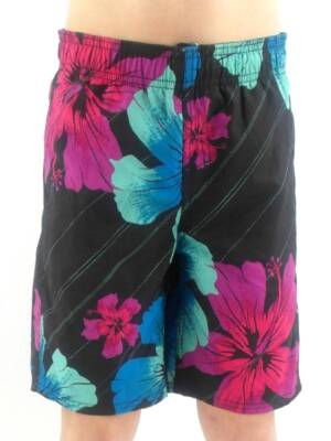 O'Neill Badeshort Badehose Califlower schwarz magenta Gummibund Blumen