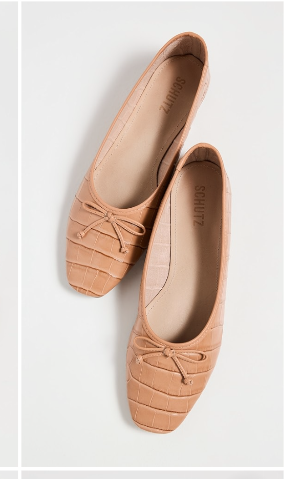 Leather Flat Schutz Clear Flats SCHUTZ ARISSA Croc Embossed