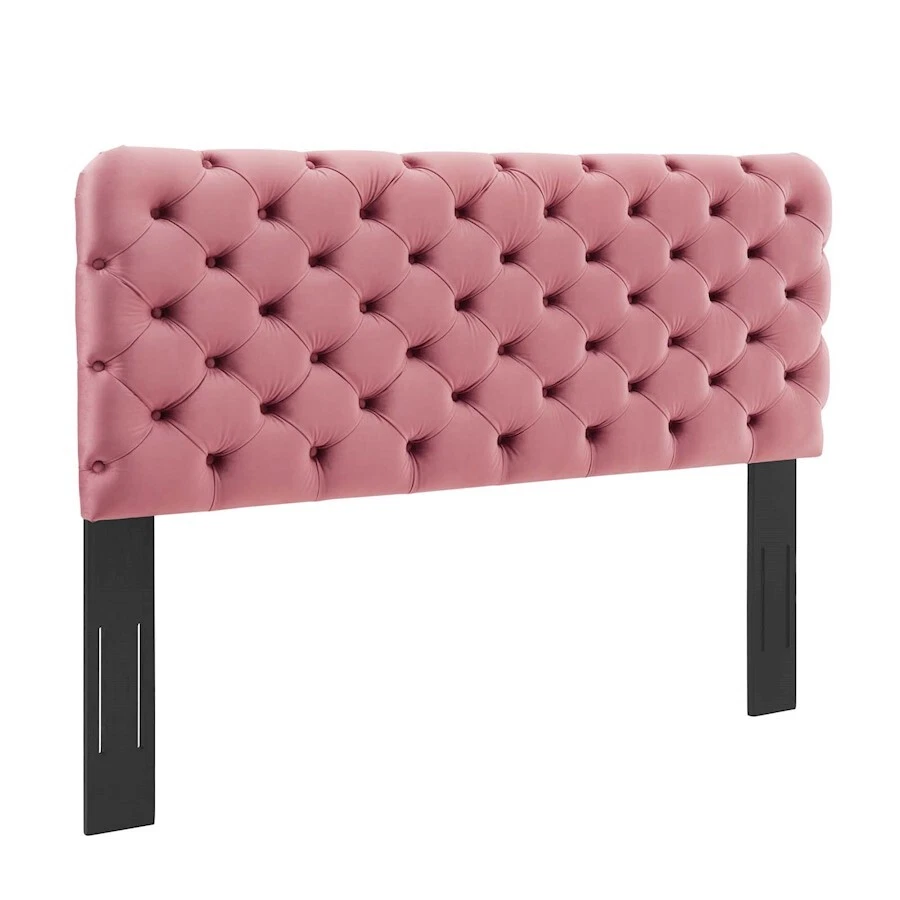 Dusty rose velvet headboard deals