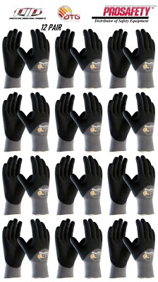 12 34-875 MaxiFlex Ultimate Foam Palm Grip Nitrile Coated PROTECTIVE WORK GLOVES
