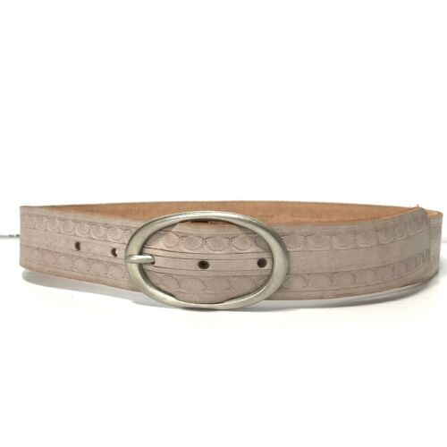 Vintage Liz Claiborne Green Full Grain Leather Belt Gold 