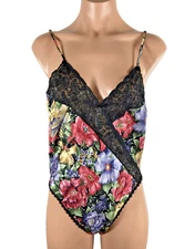 GORGEOUS MYONNE LACE Vintage Satin NYLON Romper BODYSUIT Teddy PANTY Size M