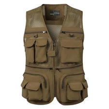 Men Vest Webbed Gear Coat Summer Photographer Waistcoat Tool Many Pocket New