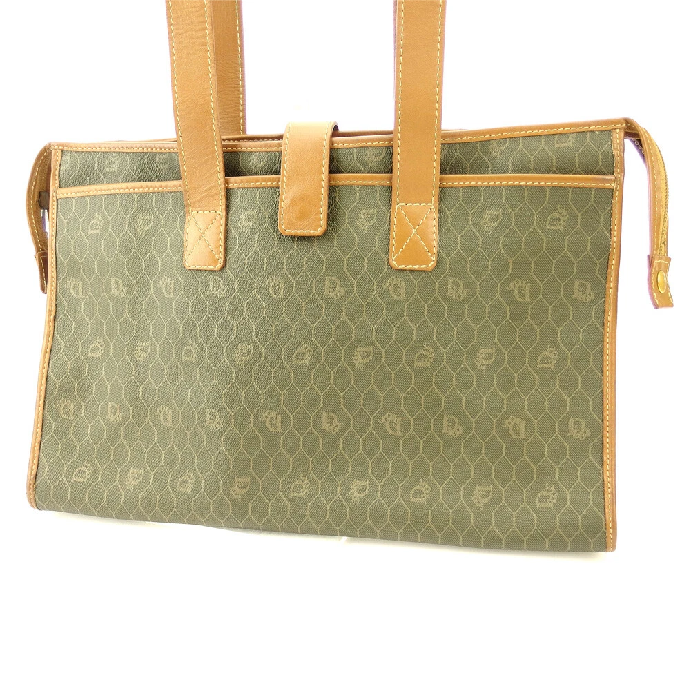 Sac fourre tout Dior logo beige PVC ?~ cuir authentique d'occasion T16996
