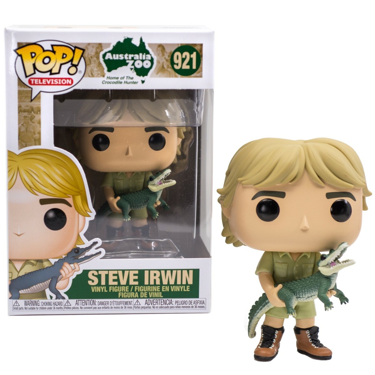 アオシマ FANTASTIC ADVENTURE SERIES No.19 Steve Irwin Crocodile Hunter Funko Pop #921 Australia Zoo