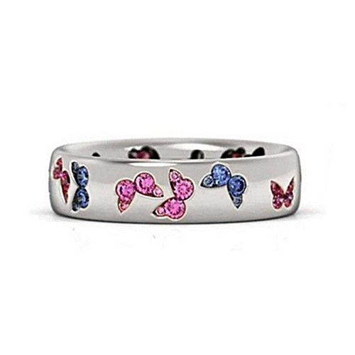 Women Rings Originality 925 Filled Size 5-11 Exquisite Butterfly Zircon - Picture 13 of 19