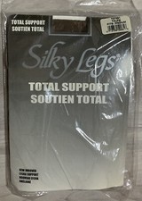 Vintage Pantyhose Silky Legs Total Support Soutien Total Taupe Sz Medium New