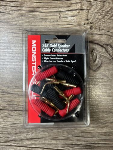 Monster Cable 24K Gold Speaker Cable Connectors Angled Pins - 8 Pack