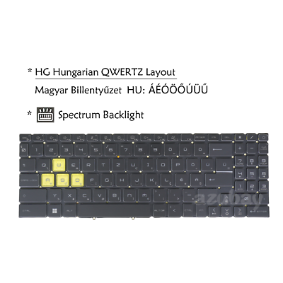 Hungarian QWERTZ Keyboard for MSI Crosshair 15 / 17 - C12VE C12VF