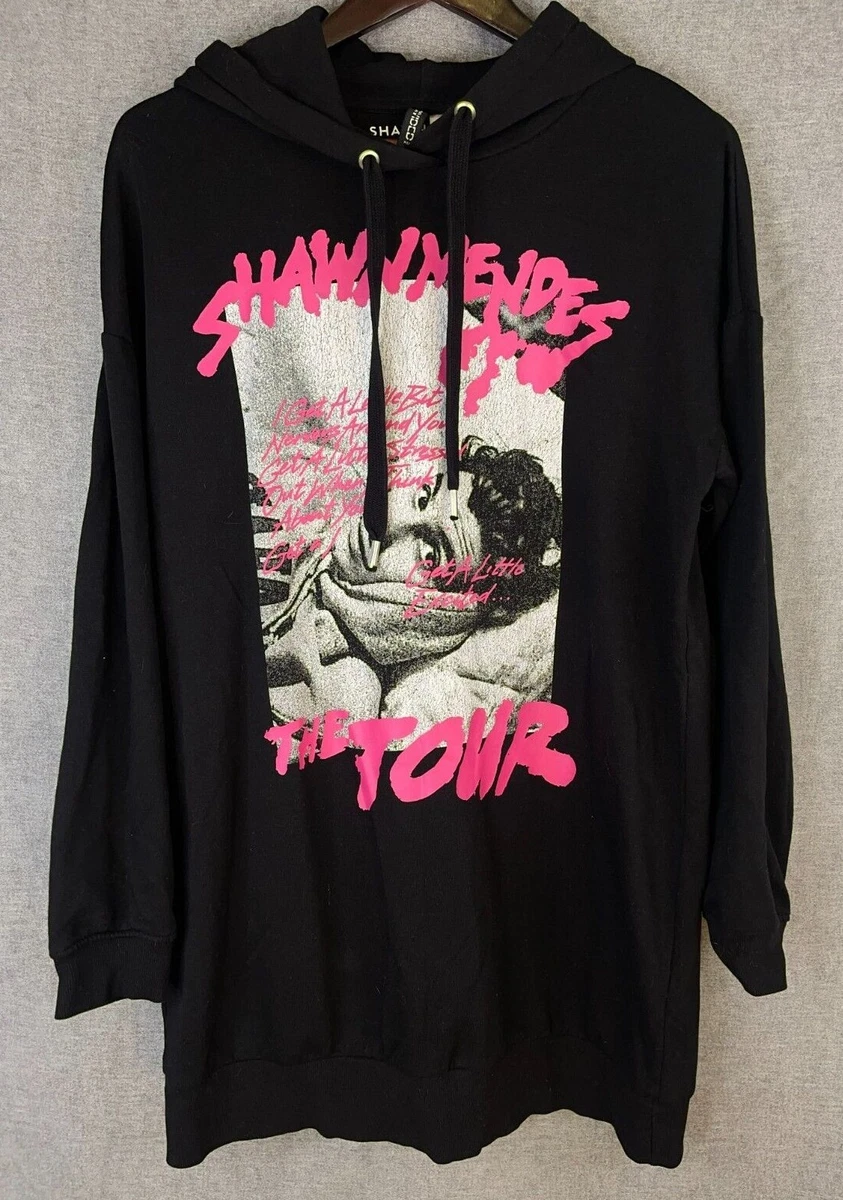 H M Shawn Mendes The Tour Hoodie Pullover Womens Small Black Print