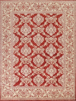 Red Floral Ziegler Vegetable Dye Oriental Area Rug Hand-knotted Wool Carpet 8x10