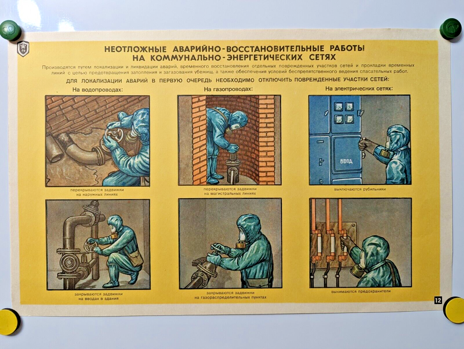 Vintage Soviet Chernobyl Nuclear War Radiation Propaganda Poster Cold War USSR ☢️