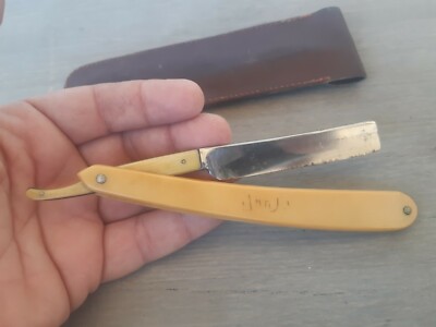 vintage solingen straight razor germany signed Zwillingswerk J.A.Henckels & case