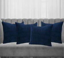 Set of 4 - Cushion Covers Plain Corduroy Cord Jumbo Super Soft 18x18" 45x45cm