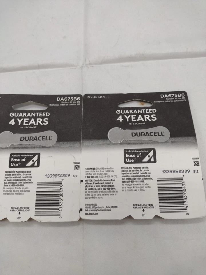 Baterías para audífonos Duracell tamaño 675 (azul) - 2, 6 paquetes. D675B6 Foto 4 de 4
