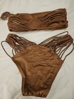 Victoria's Secret VS Archives  2  Piece Bandeau Swimsuit Bikini Macrame L XL NWT — photo 2