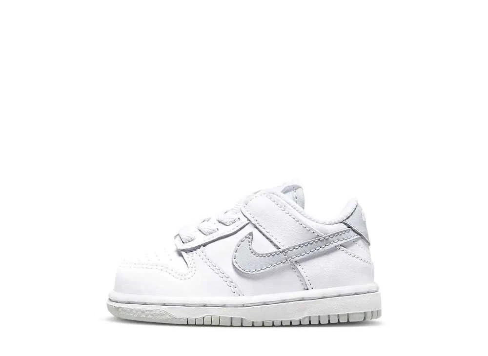 Nike TD Dunk Low retrò bianche puro platino mai usate