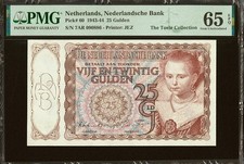 Netherlands 25 Gulden 12.4.1944 Pick-60 GEM UNC PMG 65 EPQ