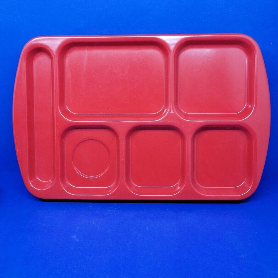 G.E.T. Enterprises TR-151 6 Compartment Cafeteria Trays Red Bundle of 6 - Image 2 of 4
