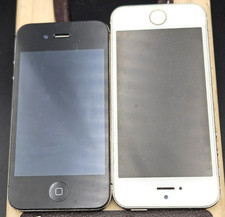 2 Apple iPhones - Black 4S, A1387  White 5S A1533 - As Is, For Parts / Scrap