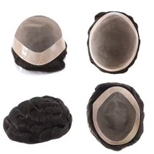 mens hair replacement system Mono Base Natural Hairline Human Hair Mens Toupee