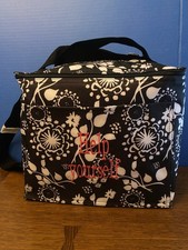 New Thirty One Picnic Thermal Tote Black Floral Brushstrokes Insulated Bag Tote