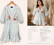 ASOS Design Curve women's Size 14 embroidered v-neck Mini dress.
