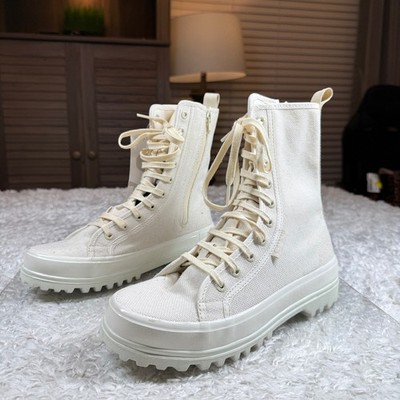 Superga Canvas High Top Platform Lug Sole Lace Up Boots Women's 6.5 Alpina 2641