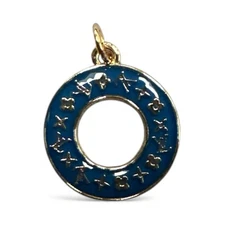 LV ZIPPER PULL CHARM GOLD Blue Double Sided
