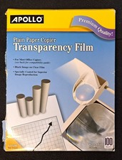 Apollo VPP100C Copier Transparency Film 8.5x11 Clear Sheets 86pk Retro Art Craft