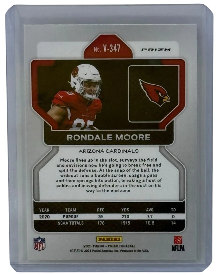 Rondale Moore 2021 Panini Prizm Football Rookie Variations Silver Prizm #V-347 - Image 2 of 2