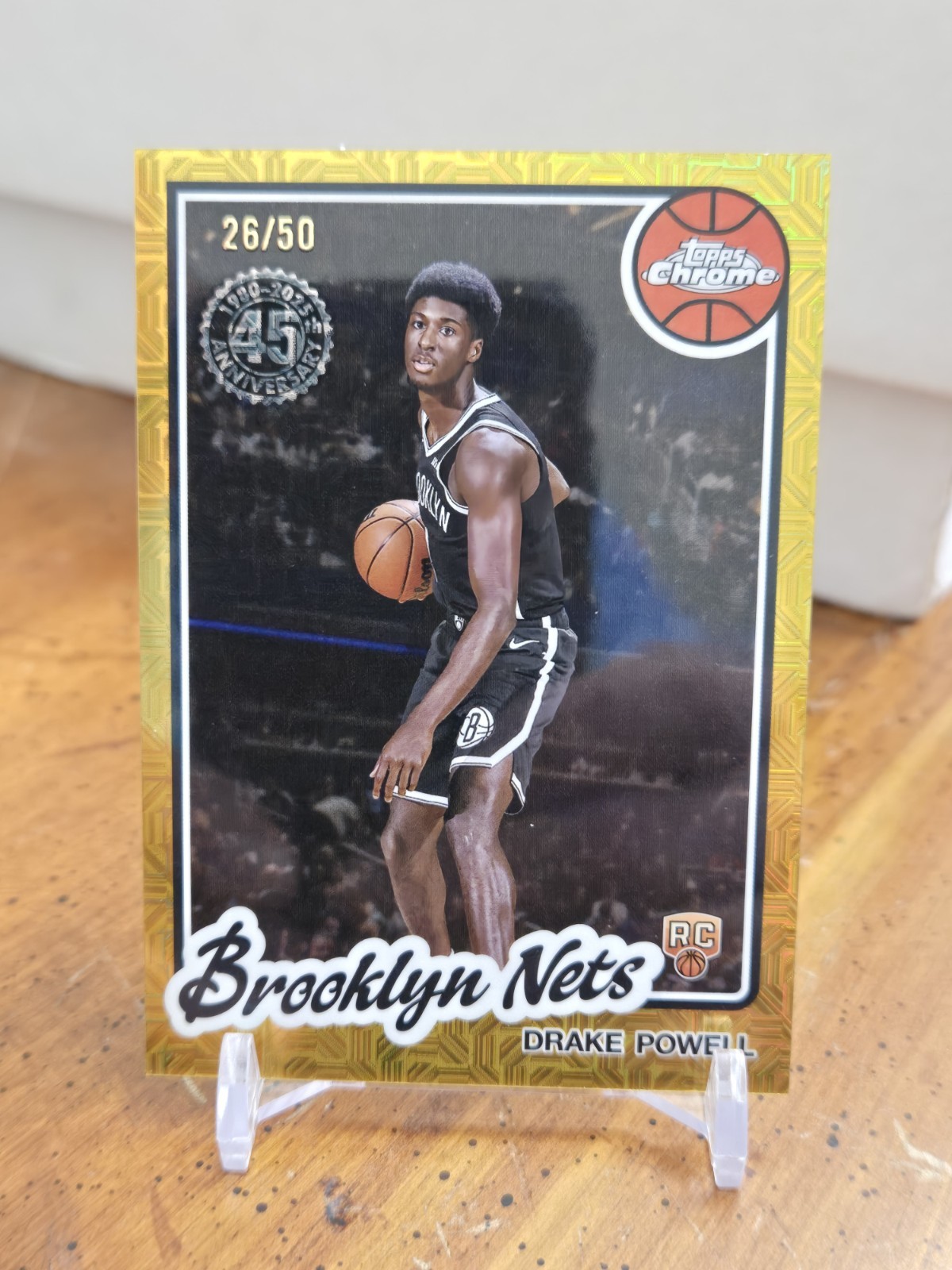 🔥Drake Powell 2025-26 Topps NBA RC 1980 Topps Chrome Mojo Gold 26/50 Brooklyn
