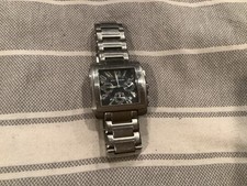 RETRO ELEGANT BIG SQUARE ST.STEEL MEN'S CHRONOGRAPH QUARTZ WATCH