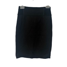 Express Black Fitted Pencil Skirt Ribbed High Waist Career Classic Versatile 0