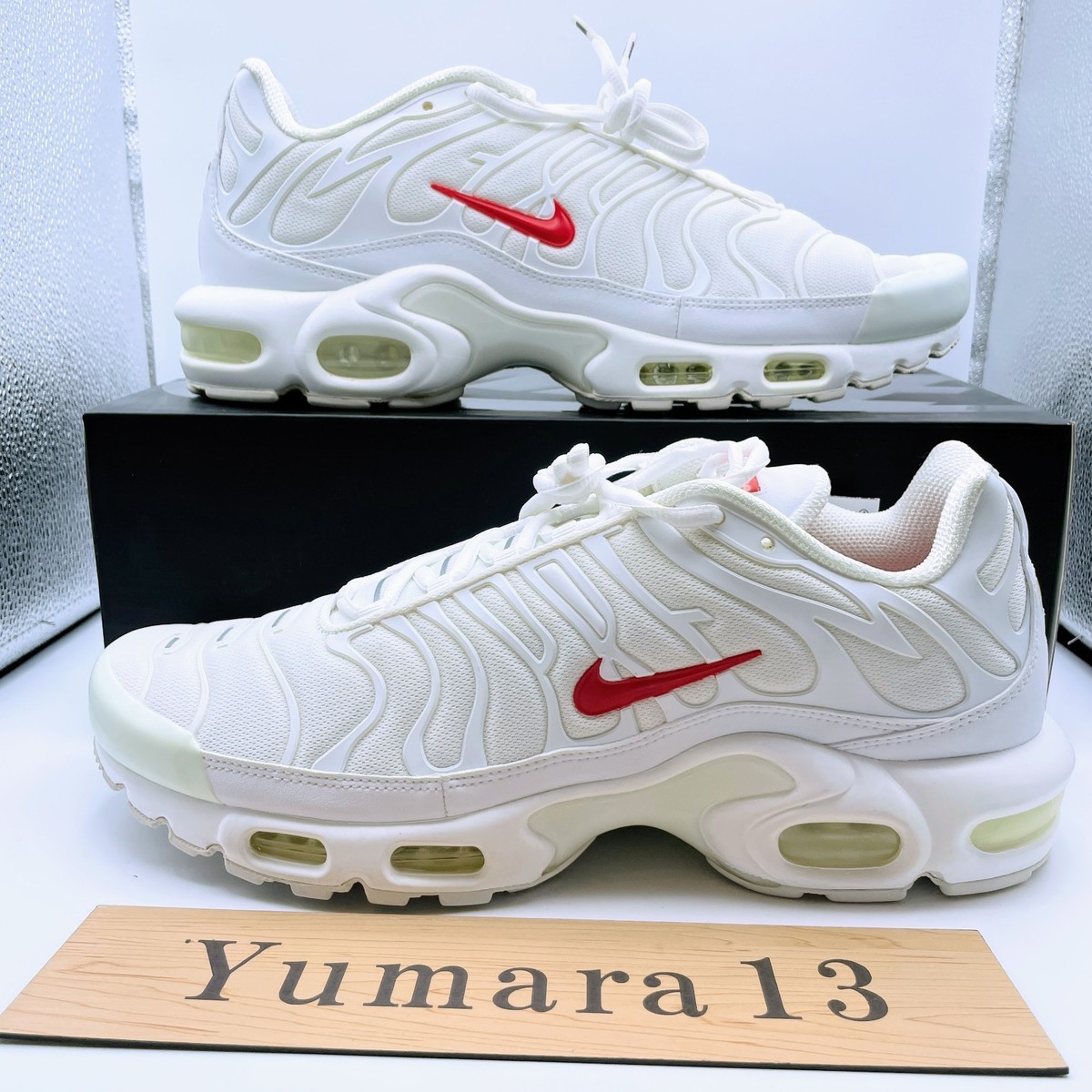 Supreme x Nike Air Max Plus TN White Speed Red DA1472-100 Men's