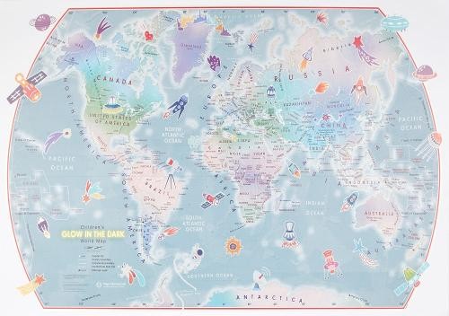 Outer Space Glow in the Dark Children's World Wall Map (Map)