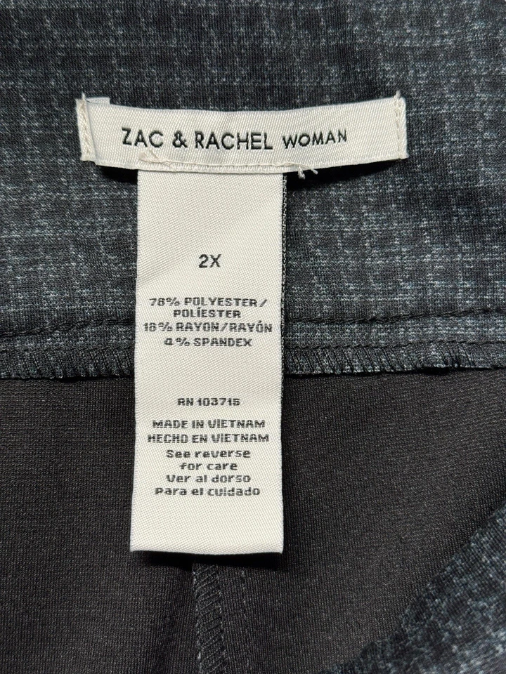 Zac & Rachel Women’s 2X Gray Ponte Knit Pull On Slim Ankle Stretch Dress Pants - Image 3 of 4