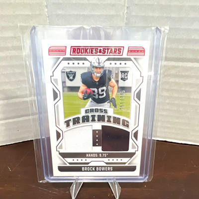 Panini 2024 Rookies & Stars Brock Bowers Raiders Cross Training RC MEM /399