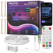 COB LED Strip Lights Pro, UL-Listed RGB Smart IC Chasing Color Addressable CO...