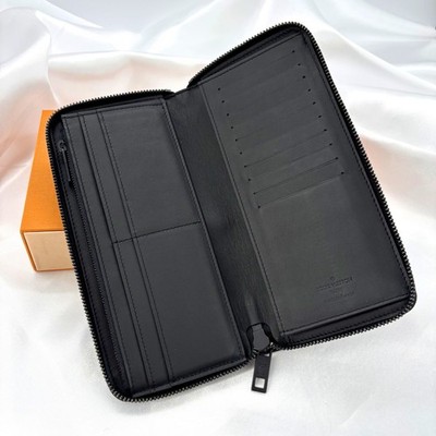 Louis Vuitton LV Aerogram Zippy Wallet Vertical Black Leather