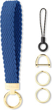 Keychain Wristlet, Stretchy Key Chain for Car Keys with 2 Keyrings and D Ring, C