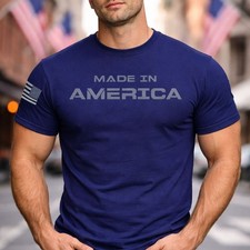 Made in America T Shirt USA Flag Military Patriotic Tee