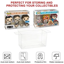 Pop Protector Case For Funko 4" 3-Pack Vinyl Figures Clear Plastic Display Box