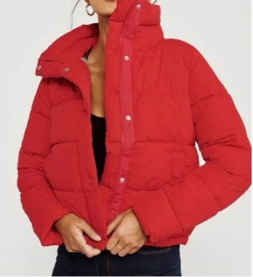 Women s Red Abercrombie & Fitch Red Puffer Jacket XS