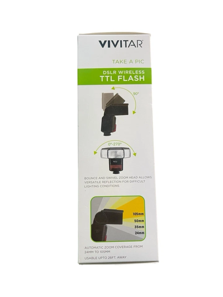 Vivitar 386C Auto Focus Flash (NEW IN BOX) for all TTL Camera Modes for Canon - Image 3 of 4