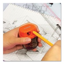 Bazic Products 1908 Dual Blades Sharpener With Round Receptacle, Two-hole, 2.25