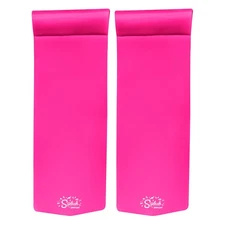 TRC Recreation Splash 1.25" Thick Foam Pool Float Mat, Flamingo Pink (2 Pack)