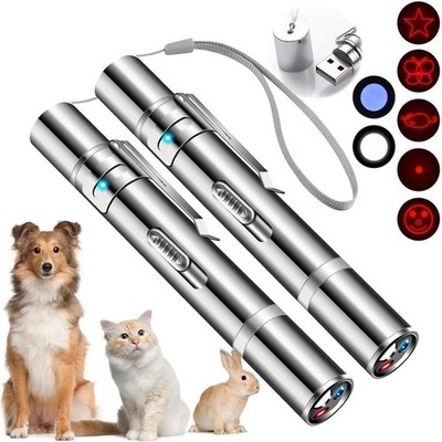 2 Pack USB Laser Pointer Toy for Birds 5 Patterns