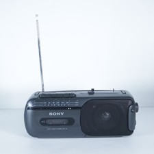 Sony CFM-155 AM/FM Radio Cassette w/ AC Cord - Portable Runs Also On Battery